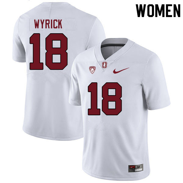 Women #18 Jimmy Wyrick Stanford Cardinal College Football Jerseys Sale-White - Click Image to Close